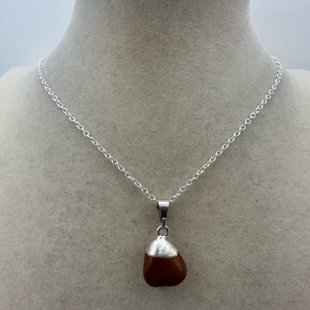 Silver and Red Pendant Necklace - Picture 5 of 5